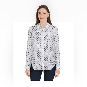 Laundry by Shelli Segal Blue Button polka dots blouse Medium